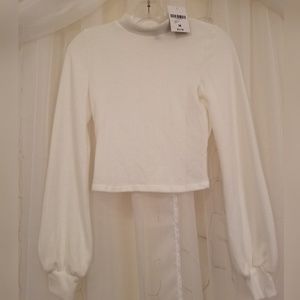 NWT Forever 21 Long-sleeve Mock-neck Crop